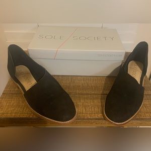 Black Suede Leather Flats